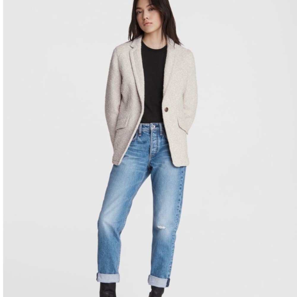 rag & bone ivory multi margot tweed blazer
